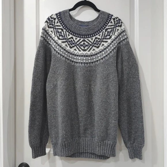 Vintage G H Bass Fair Isle Knit Pullover Sweater. Men's S, Cotton Acrylic Wool - Picture 3 of 11